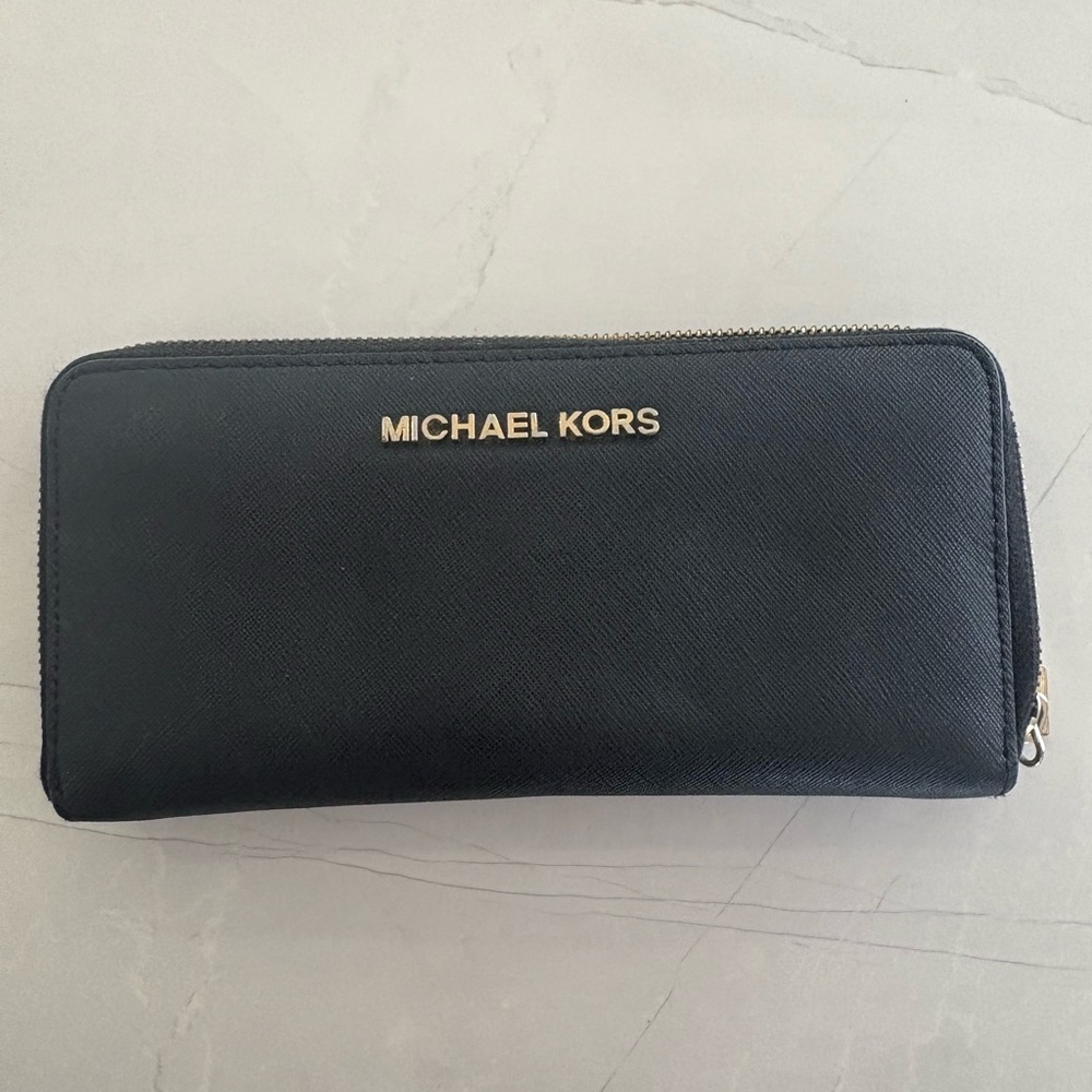 Michael Kors Black Zip-Around Wallet